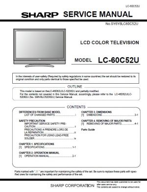 LC-60C52U Series Service Manual - Complete Service Manuals